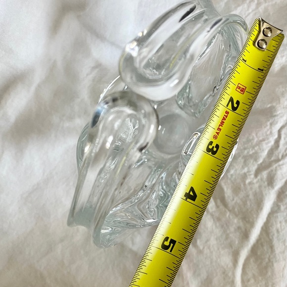 Murano Hand Blown Crystal Clear Glass Basket -  Collectible Glass - Picture 10 of 10